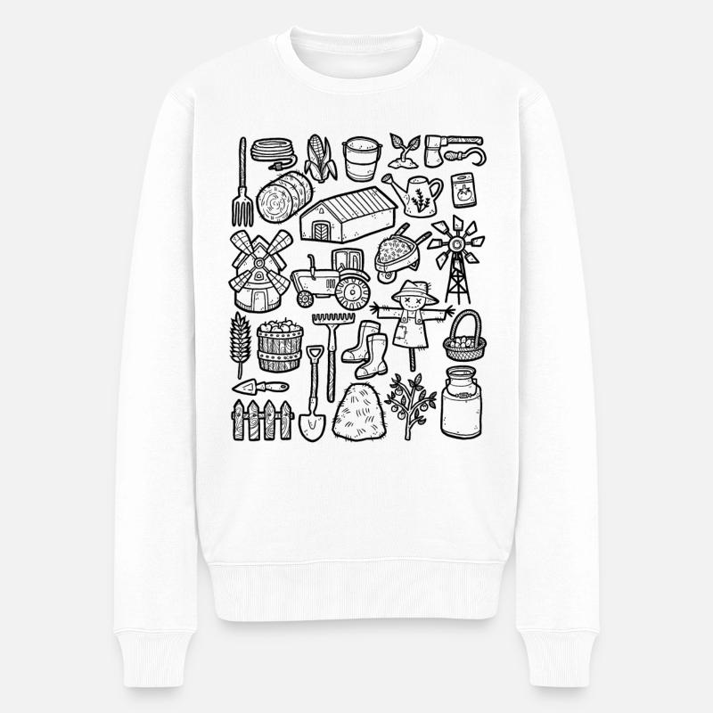 Farm - Männer Premium Bio Pullover - Weiß