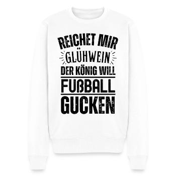Fußball Fussball lustiger Spruch Deutschland - Männer Premium Bio Pullover - Weiß - Vorne - Thijin (182cm)