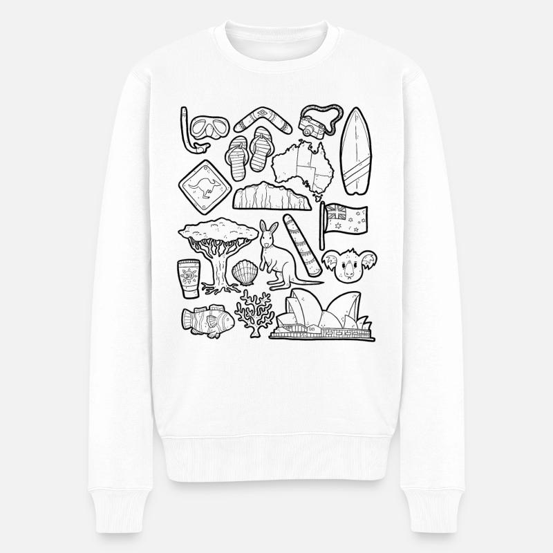 Australien - Männer Premium Bio Pullover - Weiß