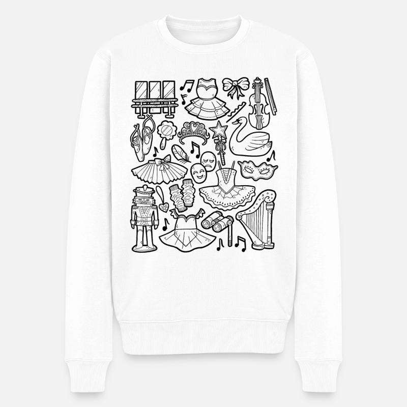 Ballet Doodle - Pull Premium bio Homme - blanc