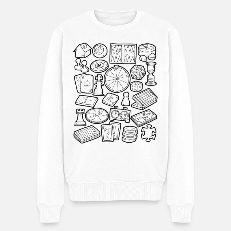 Brettspiele und Gesellschaftsspiele - Männer Premium Bio Pullover - Weiß