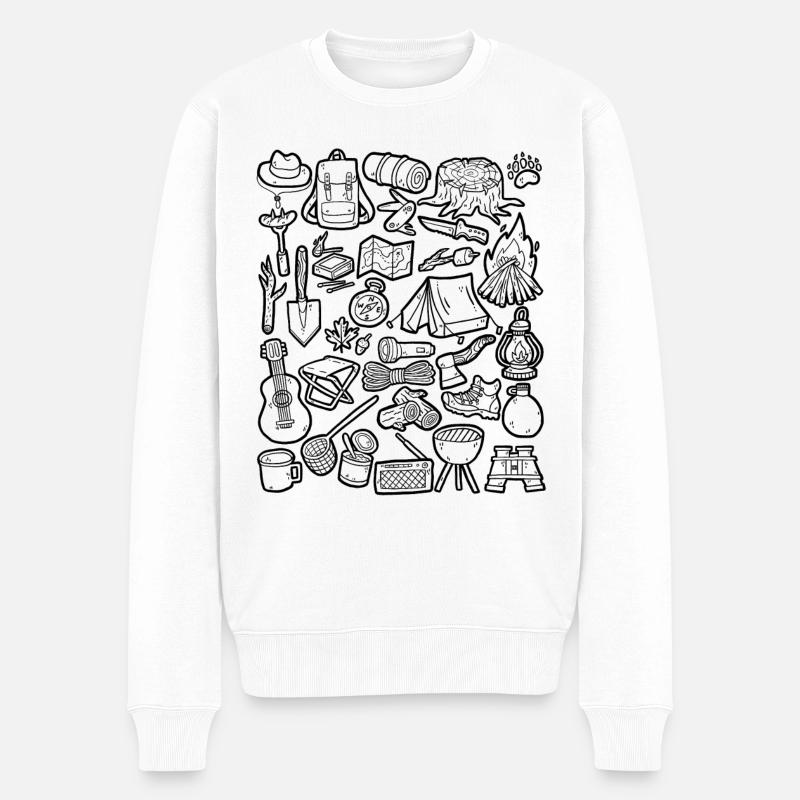 Camping - Pull Premium bio Homme - blanc