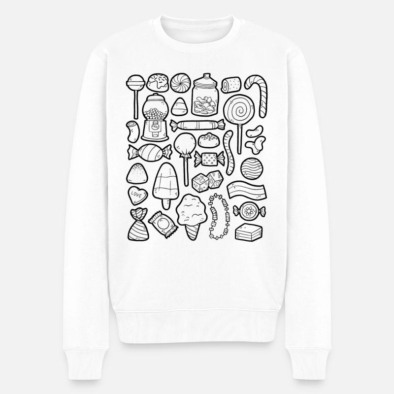 Sucreries - Pull Premium bio Homme - blanc