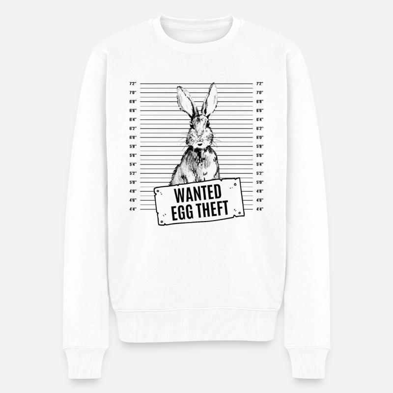 Osterhase Mugshot Hase Gesucht Polizei Ostern - Männer Premium Bio Pullover - Weiß