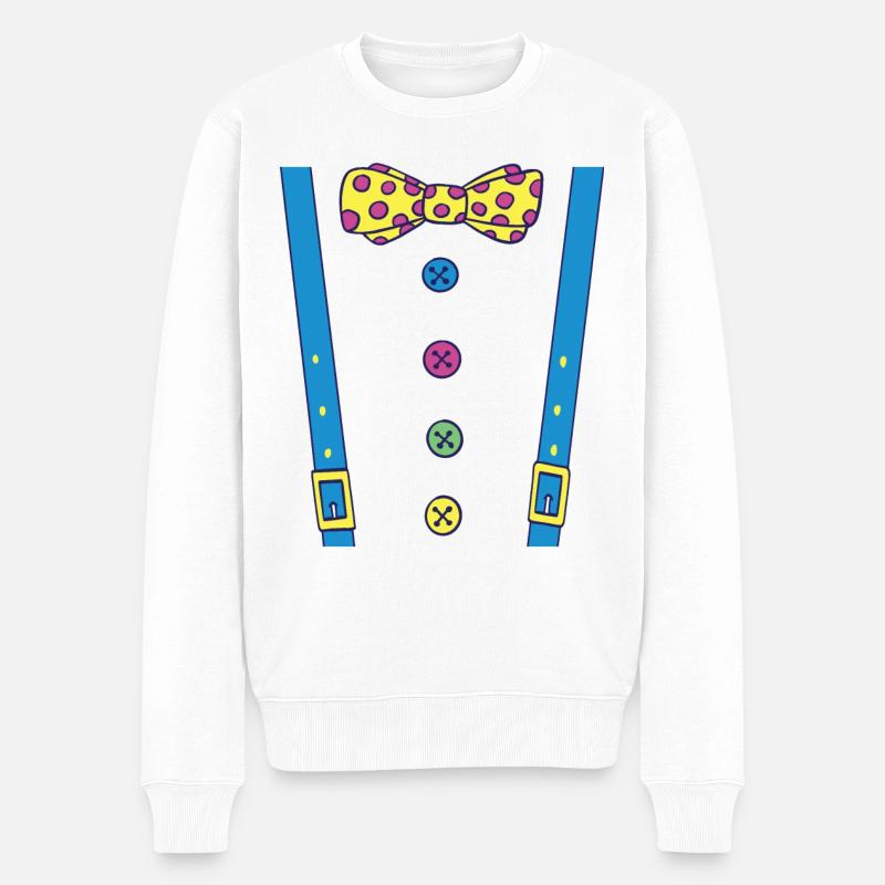 Karneval Fasching Witzig Clown Kostüm - Männer Premium Bio Pullover - Weiß