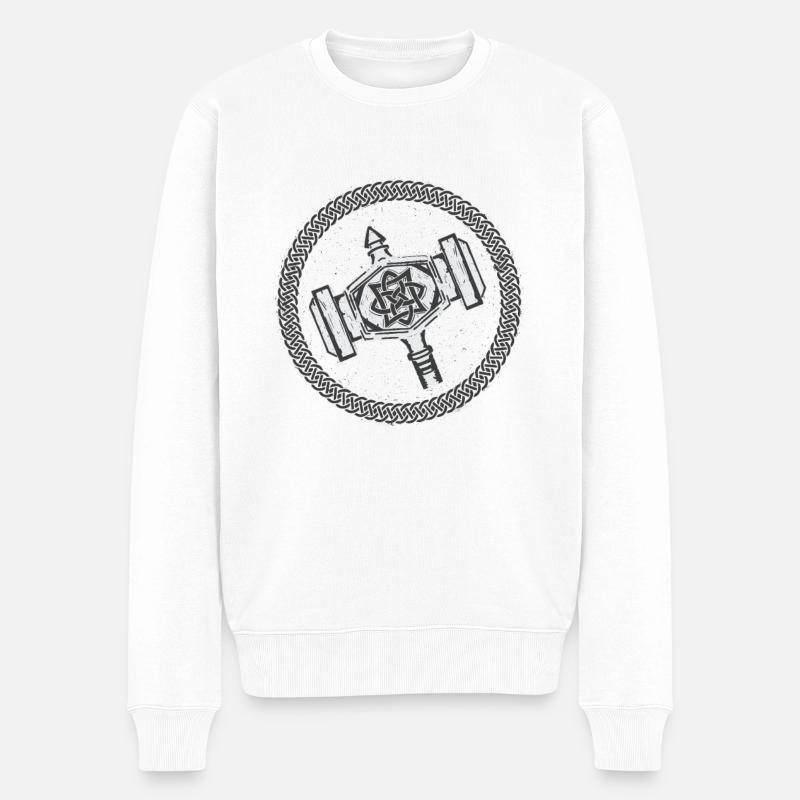 Marteau nordique Celtic Viking Valhalla - Pull Premium bio Homme - blanc