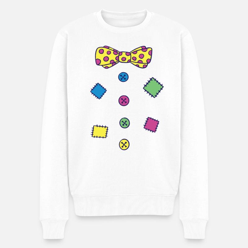 Clown Kostüm Karneval Fasching Konfetti - Männer Premium Bio Pullover - Weiß