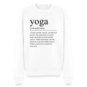 Méditation Zen Namasté - Yoga - Pull Premium bio Homme - blanc - Devant - Thijin (182cm)
