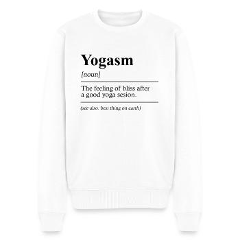 Zen Yoga Meditation Lustiges Om Frieden - Männer Premium Bio Pullover - Weiß - Vorne - Thijin (182cm)
