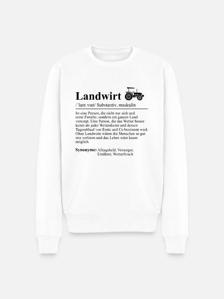 Lustiger Bauer Spruch Traktor - Landwirt Lustig - Männer Premium Bio Pullover - Weiß