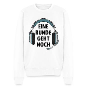 Eine Runde Geht Noch - PC Gaming Zocken - Männer Premium Bio Pullover - Weiß - Vorne - Thijin (182cm)