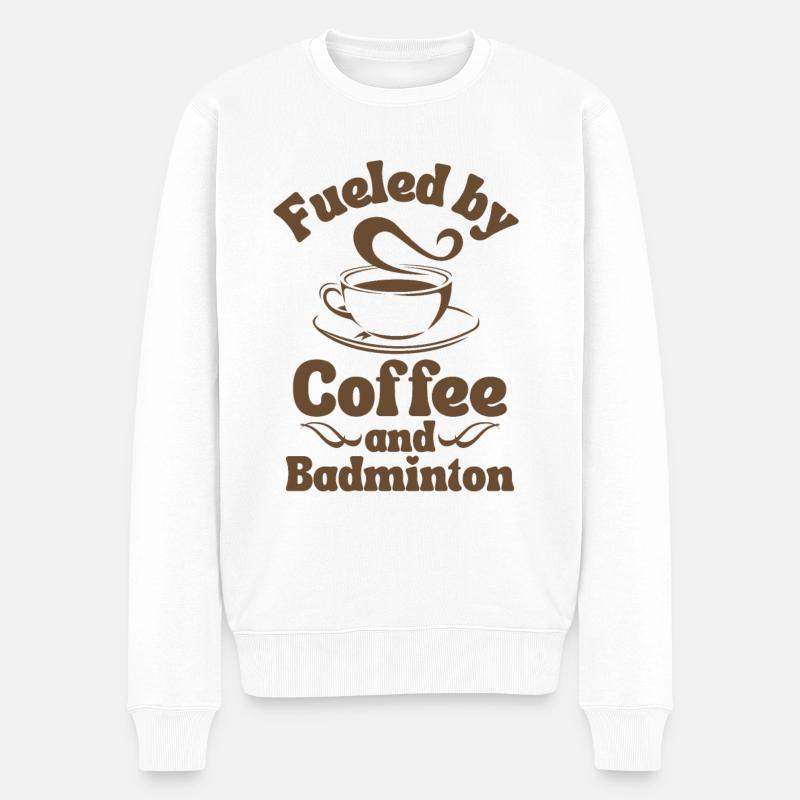Amateur de café Badminton - Pull Premium bio Homme - blanc