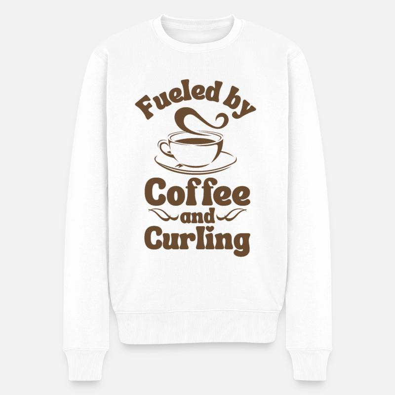Amateur de café Curling - Pull Premium bio Homme - blanc