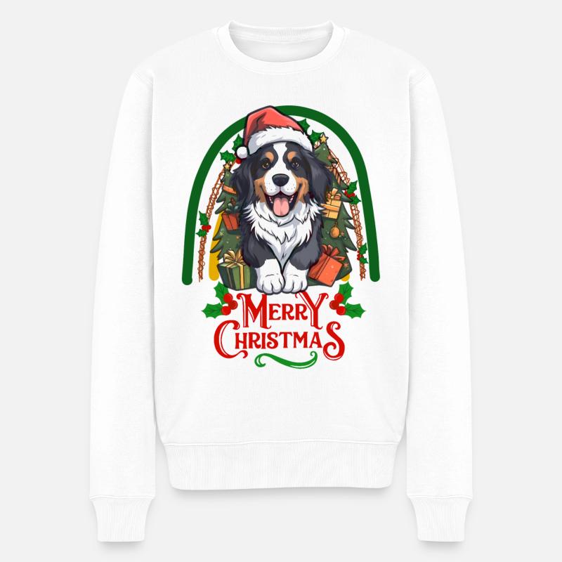 Berner Sennenhund Weihnachten - Männer Premium Bio Pullover - Weiß