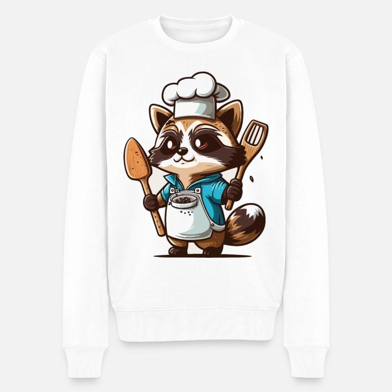 Cuisine de raton laveur - Pull Premium bio Homme - blanc