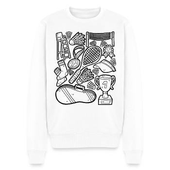 Badminton / Federball - Pull Premium bio Homme - blanc - Devant - Thijin (182cm)