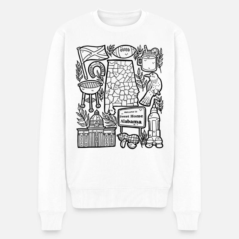 Alabama - Männer Premium Bio Pullover - Weiß