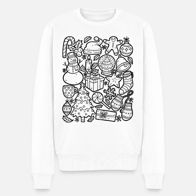 Weihnachten - Männer Premium Bio Pullover - Weiß