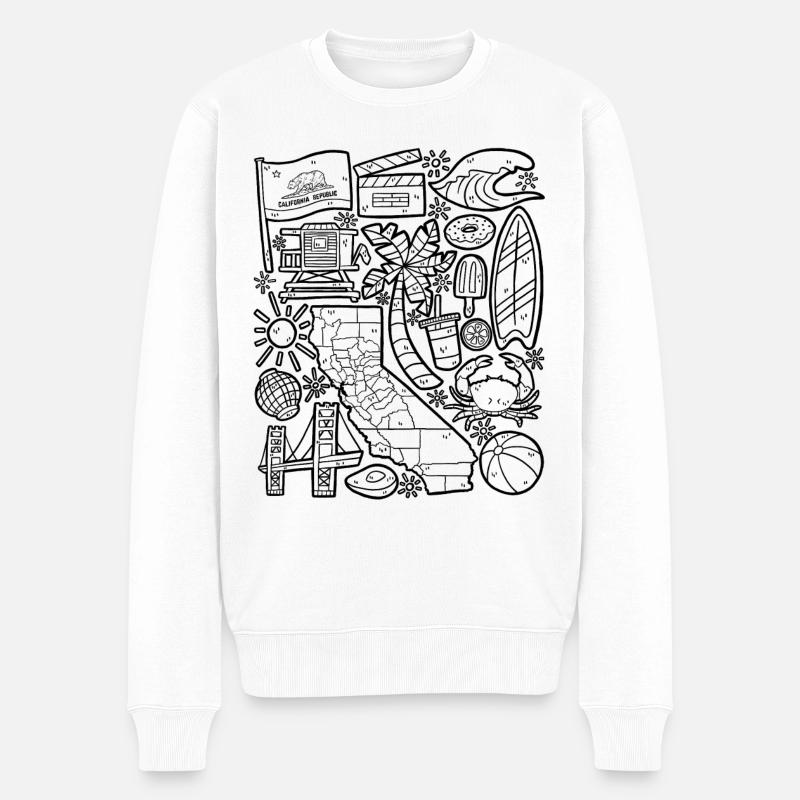 Kalifornien - Männer Premium Bio Pullover - Weiß
