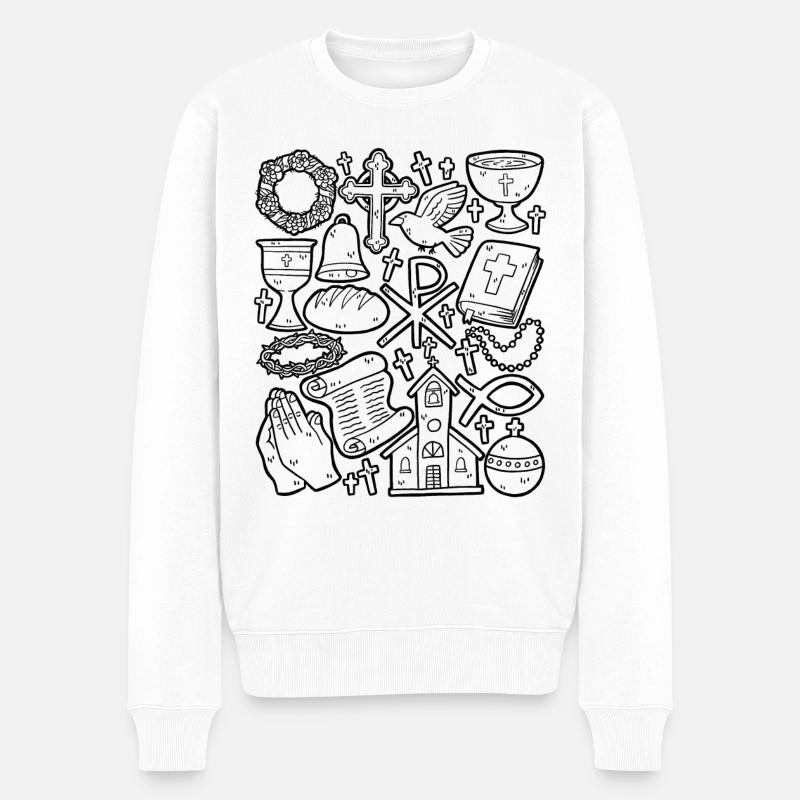 Christentum - Männer Premium Bio Pullover - Weiß