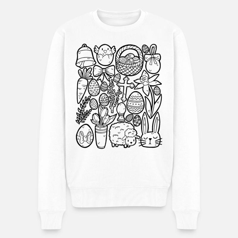 Ostern - Männer Premium Bio Pullover - Weiß