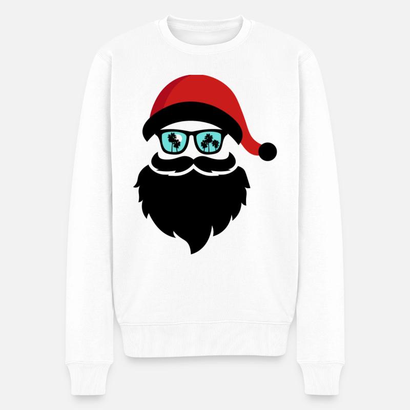 Weihnachtsmann Palmen - Männer Premium Bio Pullover - Weiß