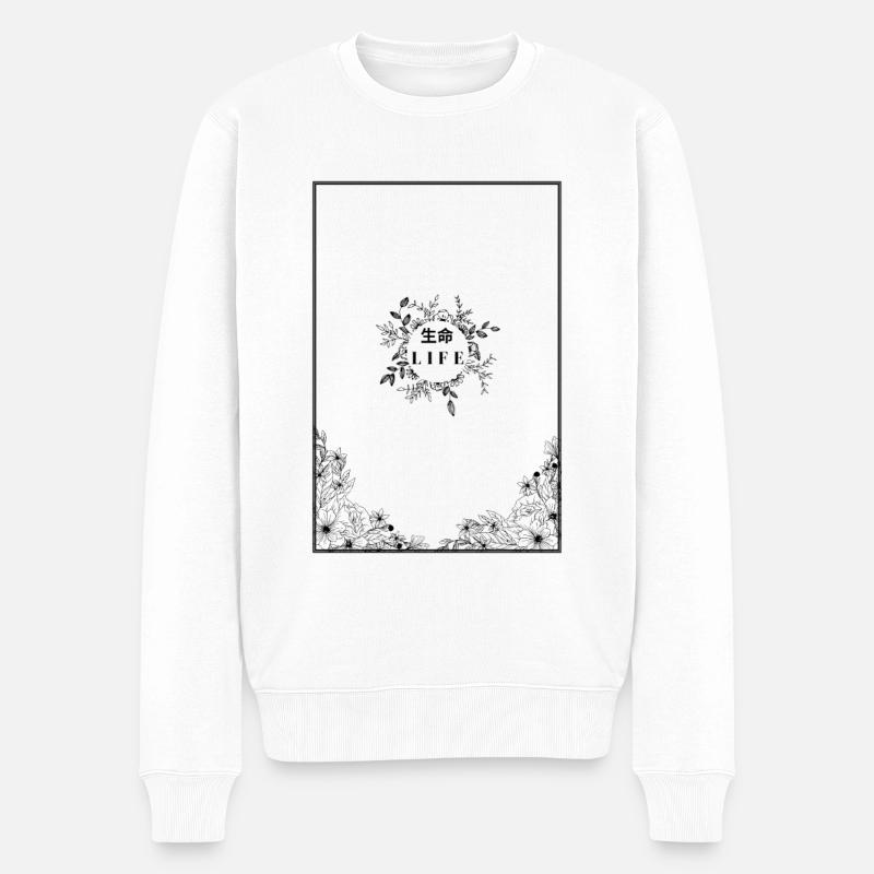 LIFE - Männer Premium Bio Pullover - Weiß