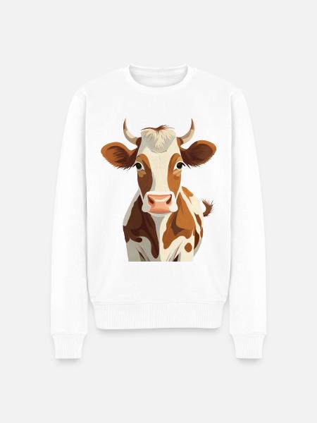Cow - Men's Premium Organic Jumper - white