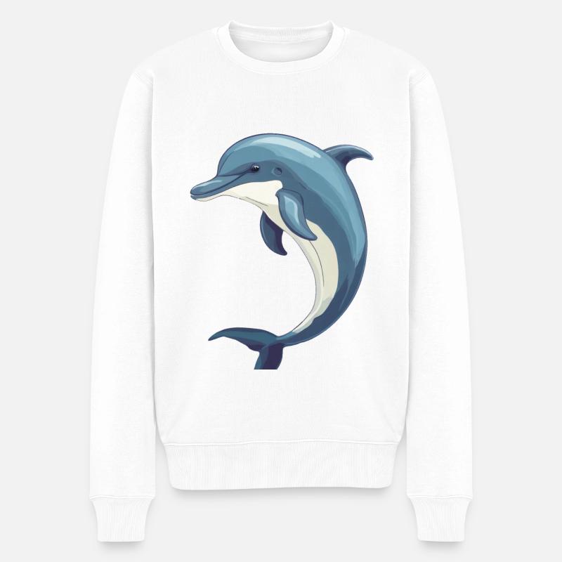 Dauphin mignon - Pull Premium bio Homme - blanc