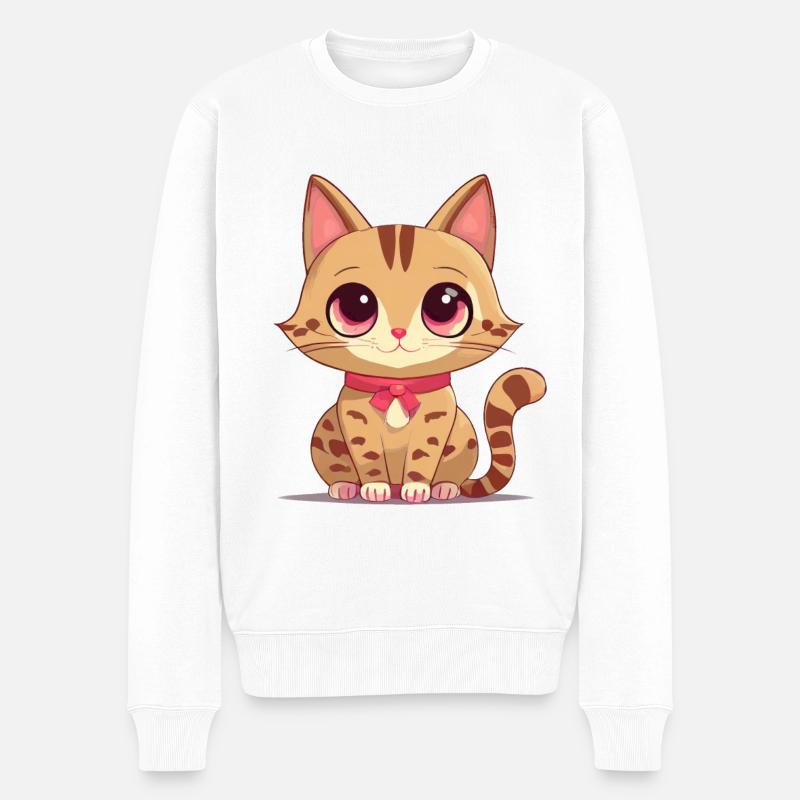 Chat mignon - Pull Premium bio Homme - blanc