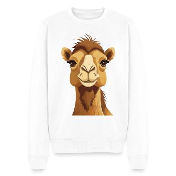 Niedliches Kamel - Männer Premium Bio Pullover - Weiß - Vorne - Thijin (182cm)