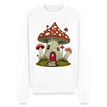 imaginative mushroom house - Men's Premium Organic Jumper - white - Front - Thijin (182cm)
