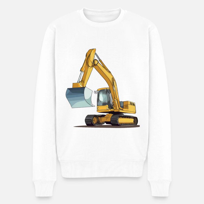 Excavatrice - Pull Premium bio Homme - blanc