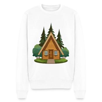 Cabane dans les bois - Pull Premium bio Homme - blanc - Devant - Thijin (182cm)