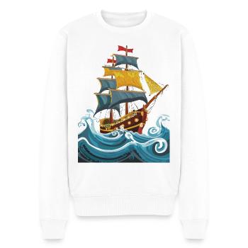 Sailing ship - Men's Premium Organic Jumper - white - Front - Thijin (182cm)