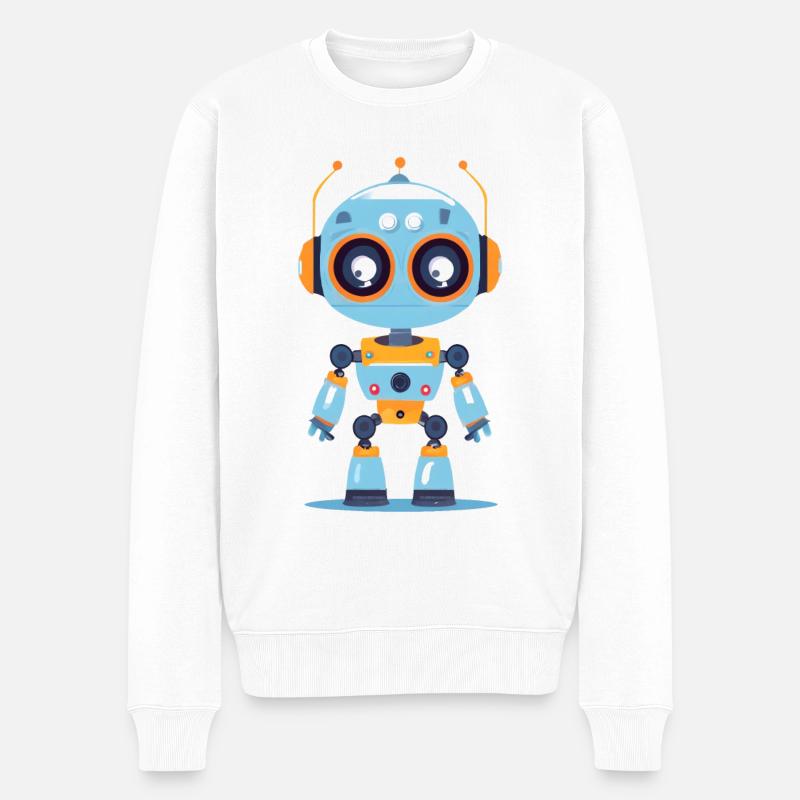 Un robot mignon - Pull Premium bio Homme - blanc