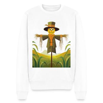 Épouvantail dans un champ - Pull Premium bio Homme - blanc - Devant - Thijin (182cm)