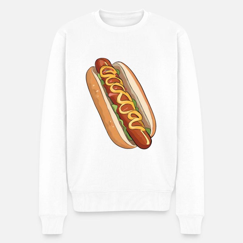 Hotdog - Männer Premium Bio Pullover - Weiß
