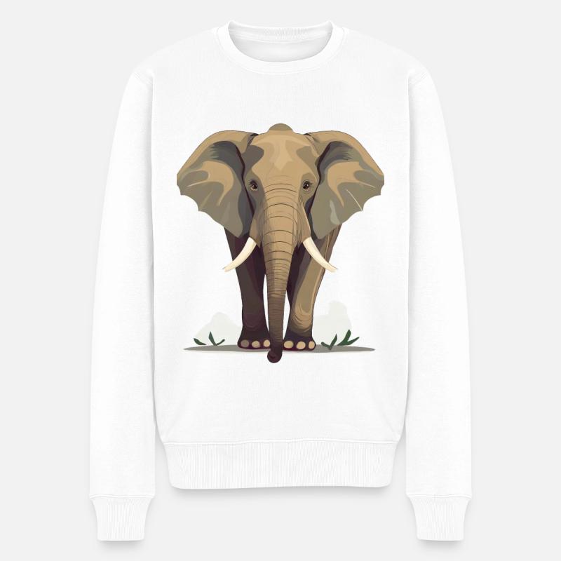 Éléphant - Pull Premium bio Homme - blanc