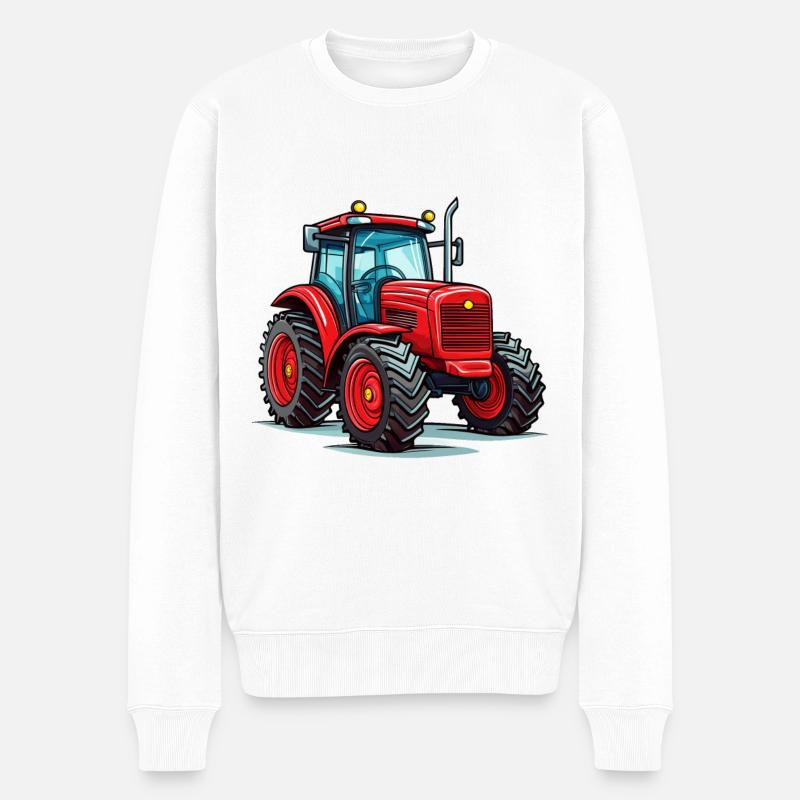 Tracteur rouge - Pull Premium bio Homme - blanc