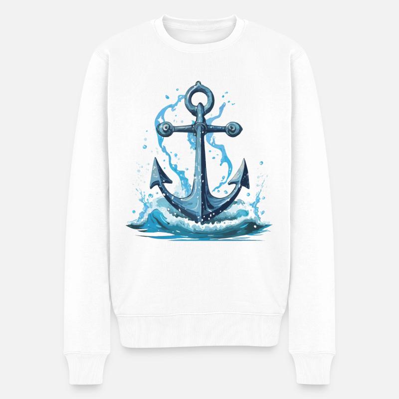 Anker - Männer Premium Bio Pullover - Weiß