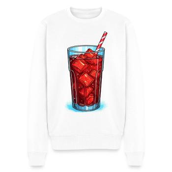 Glas Cola mit Eiswürfeln - Männer Premium Bio Pullover - Weiß - Vorne - Thijin (182cm)