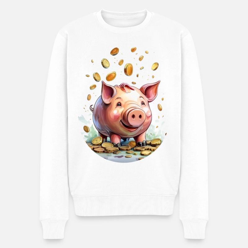 Tirelire - Pull Premium bio Homme - blanc