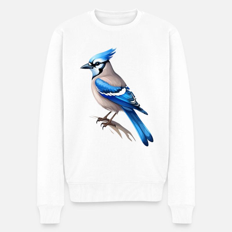 Eichelhäher - Männer Premium Bio Pullover - Weiß