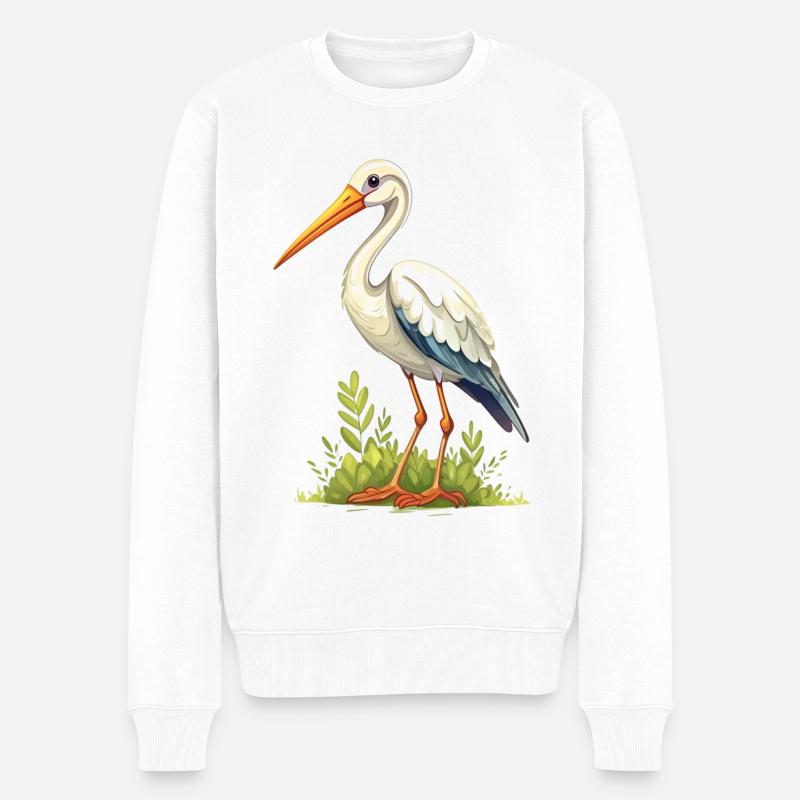 Storch - Männer Premium Bio Pullover - Weiß