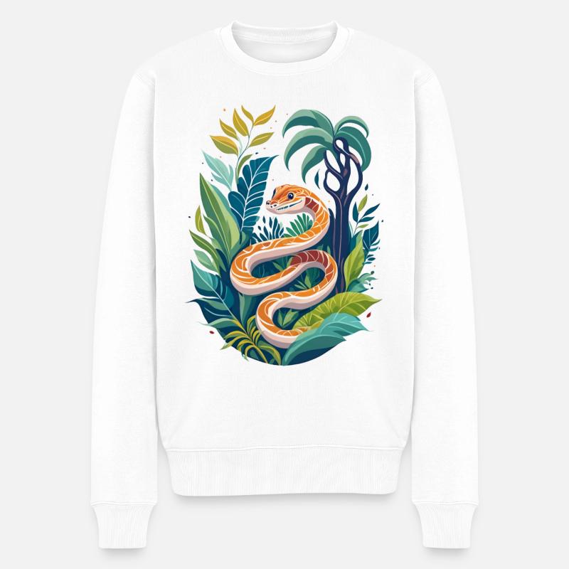 Serpent dans la jungle - Pull Premium bio Homme - blanc