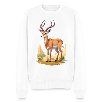 Antelope in the savannah - Men's Premium Organic Jumper - white - Front - Thijin (182cm)
