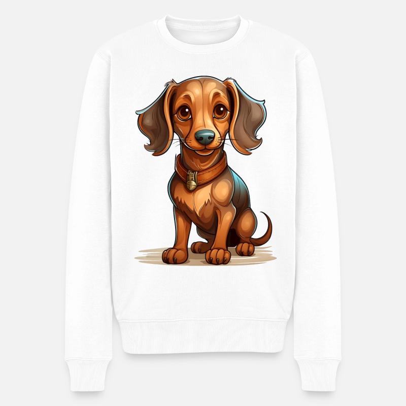Ein niedlicher Dackel - Männer Premium Bio Pullover - Weiß
