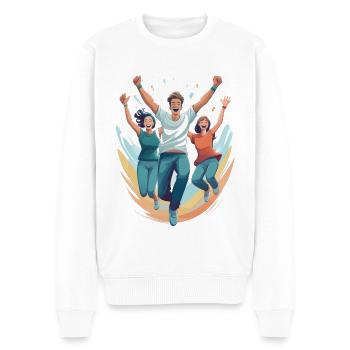 Sauter de joie - Pull Premium bio Homme - blanc - Devant - Thijin (182cm)