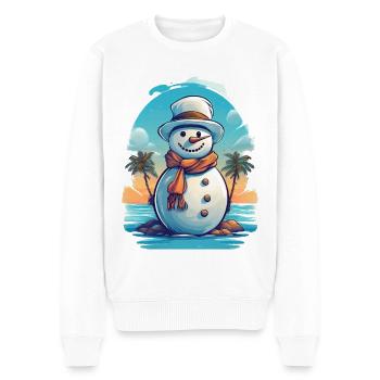 Un bonhomme de neige sur la plage - Pull Premium bio Homme - blanc - Devant - Thijin (182cm)